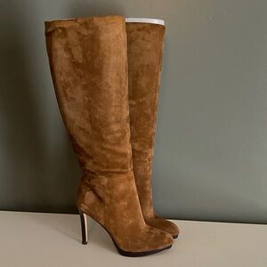 Nine West Brown Suede Heeled Boots